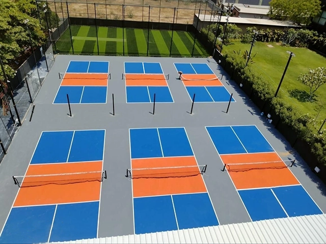 Thi công sân pickleball 5 lớp sơn PAVEFLOR nền nhựa tại Kiên Lương